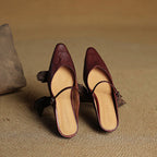 Mules de piel auténtica Orella