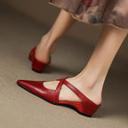 Mules de cuero genuino Aluna