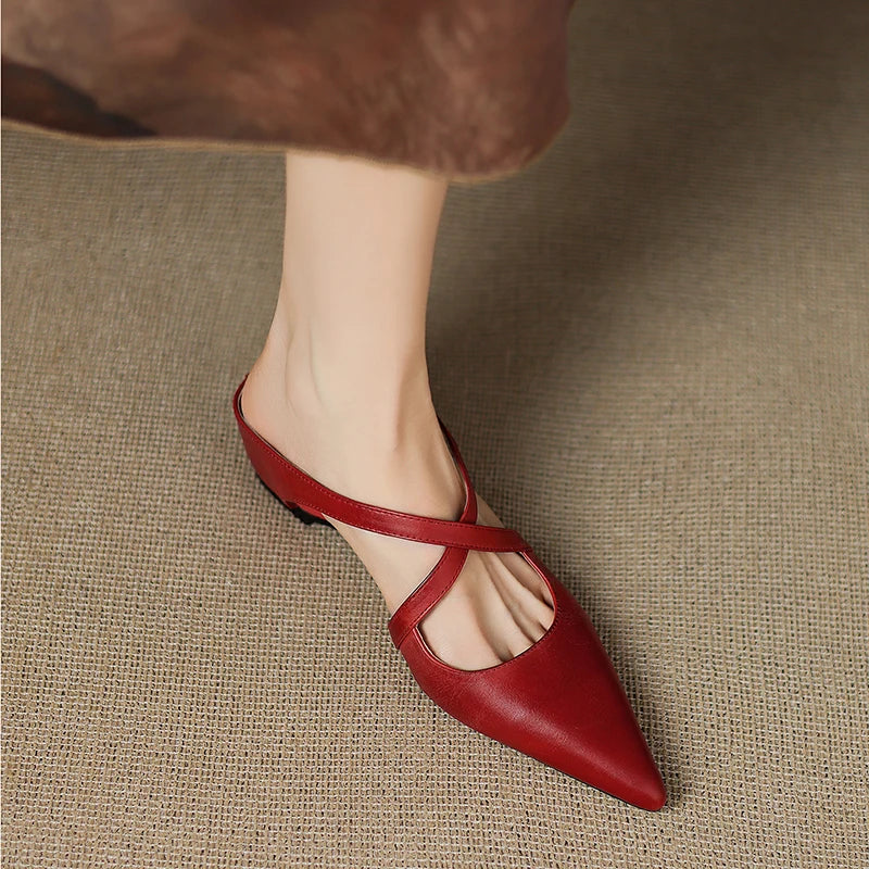 Mules de cuero genuino Aluna