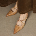 Mules de cuero genuino Aluna