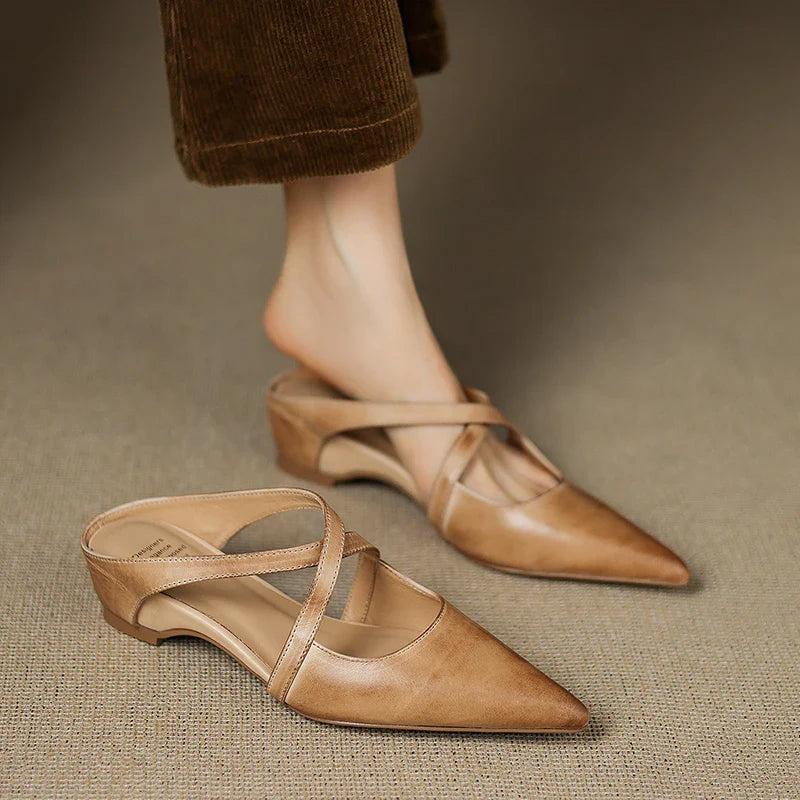 Mules de cuero genuino Aluna