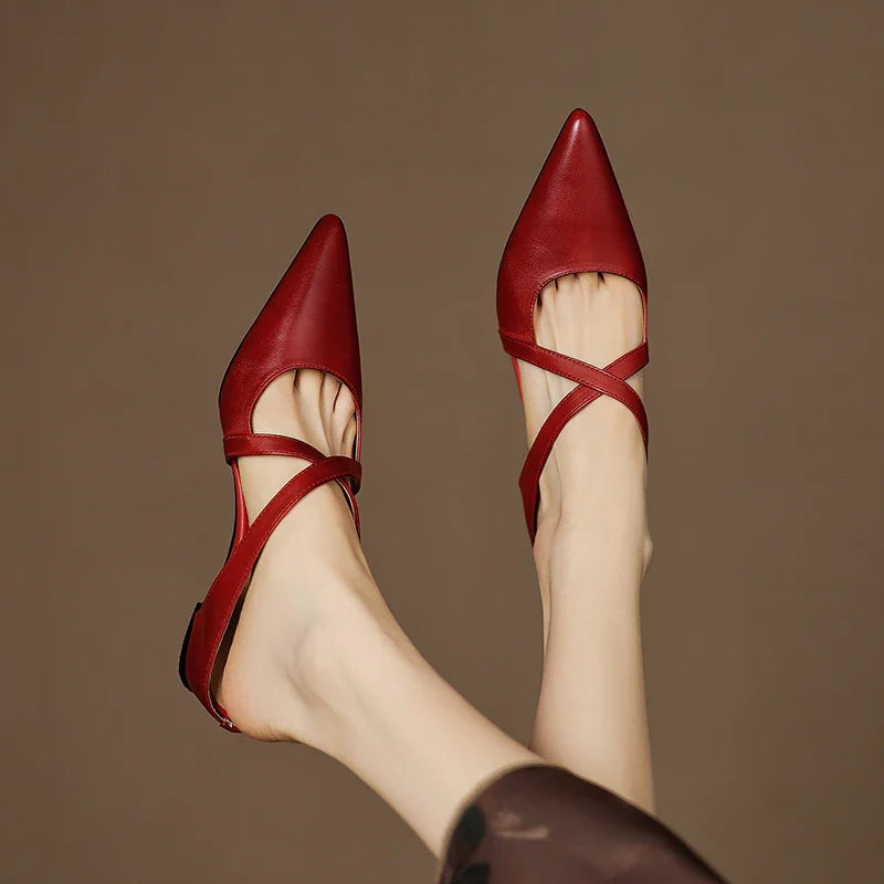 Mules de cuero genuino Aluna