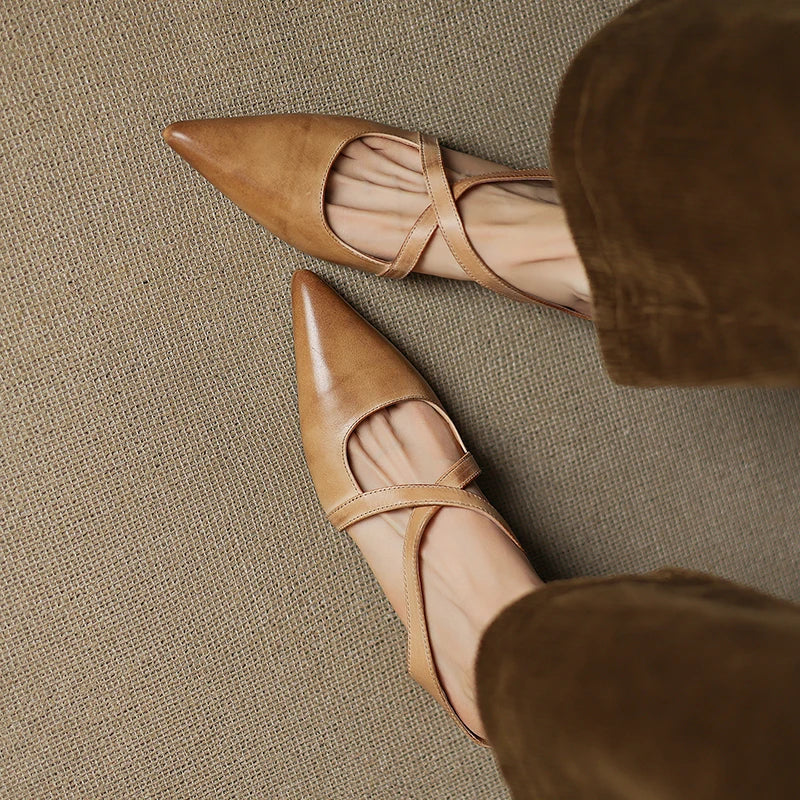 Mules de cuero genuino Aluna
