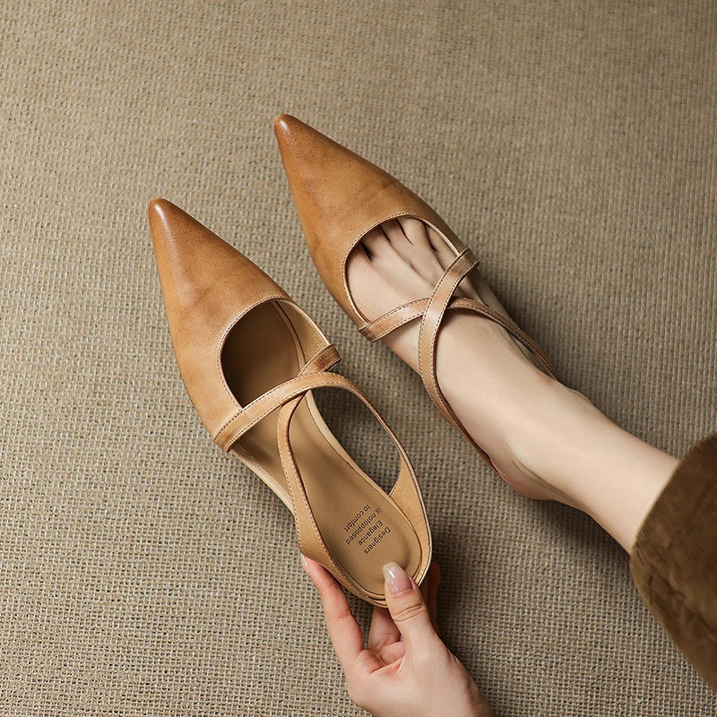 Mules de cuero genuino Aluna