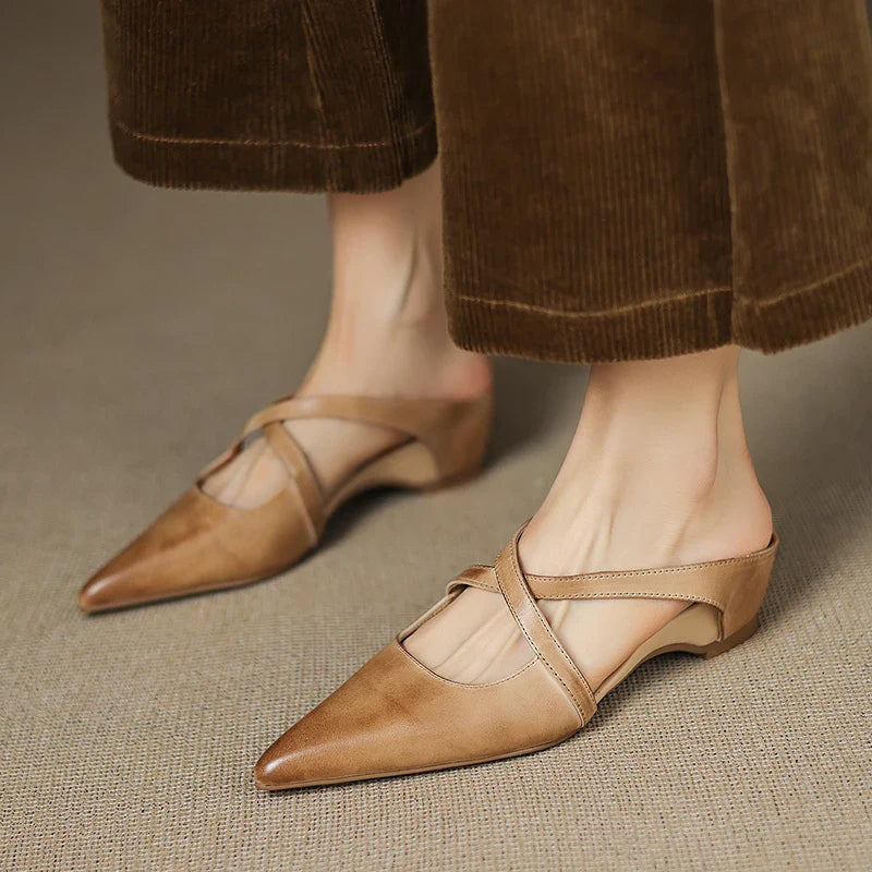 Mules de cuero genuino Aluna