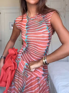 Sunset Stripes Vestido Largo