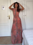 Sunset Stripes Vestido Largo