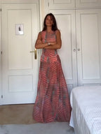 Sunset Stripes Vestido Largo