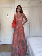 Sunset Stripes Vestido Largo